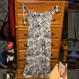 Blue and white toile dress